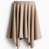 H & M - Asymmetrische rok - Lichtbeige Gemêleerd