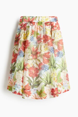 H & M - Mini-bandeaujurk - Wit/Bloemen