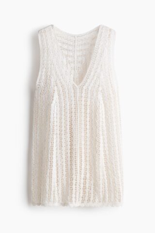 H & M - Strandjurk met gehaakte look - Wit
