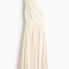H & M - One-shoulderjurk met ballonzoom - Roomwit