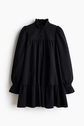 H & M - Jurk met volantkraagje - Zwart
