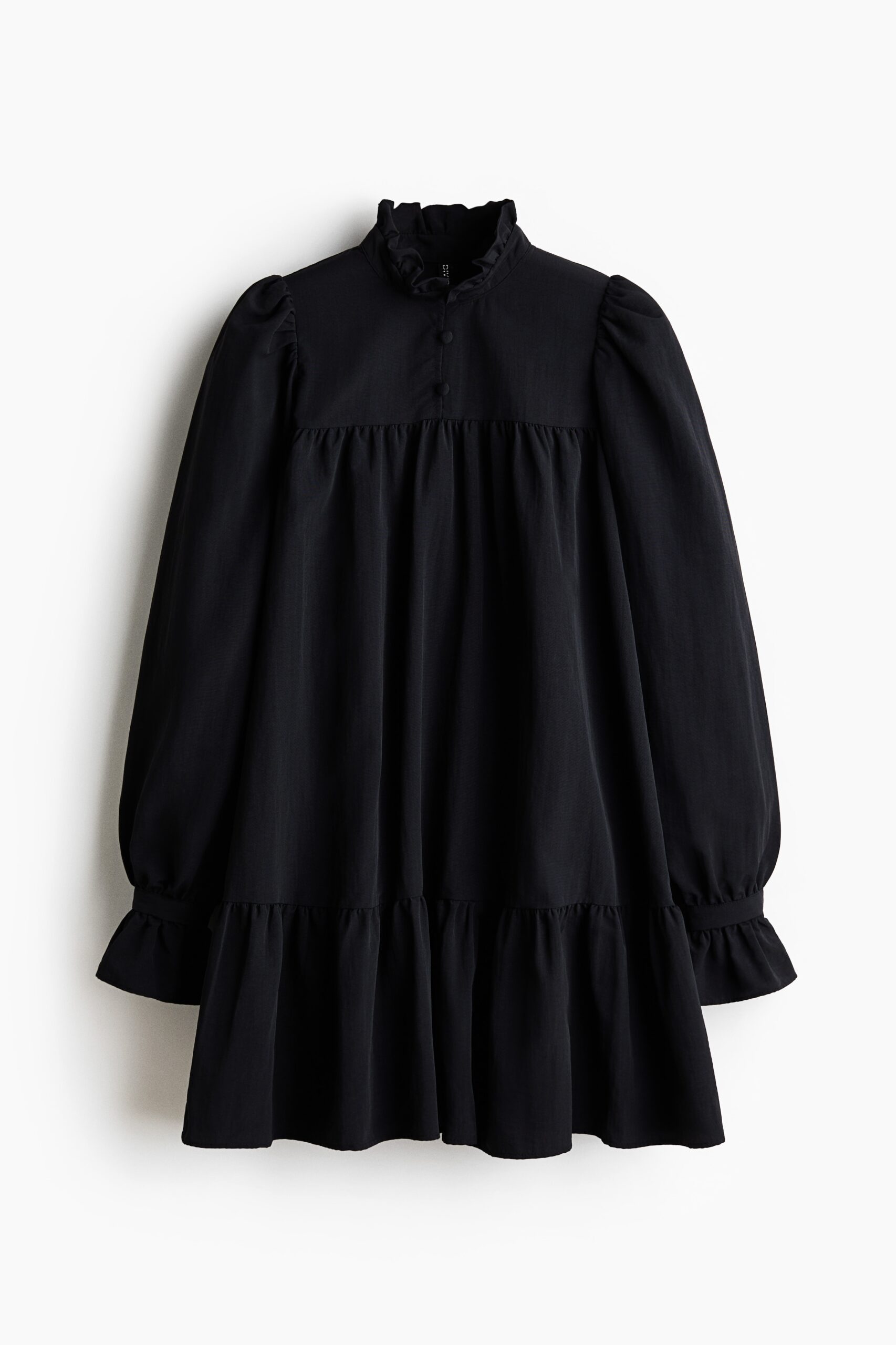 H & M - Jurk met volantkraagje - Zwart H & M - Jurk met volantkraagje - Zwart