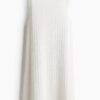 H & M - Structuurgebreide mouwloze jurk - Wit