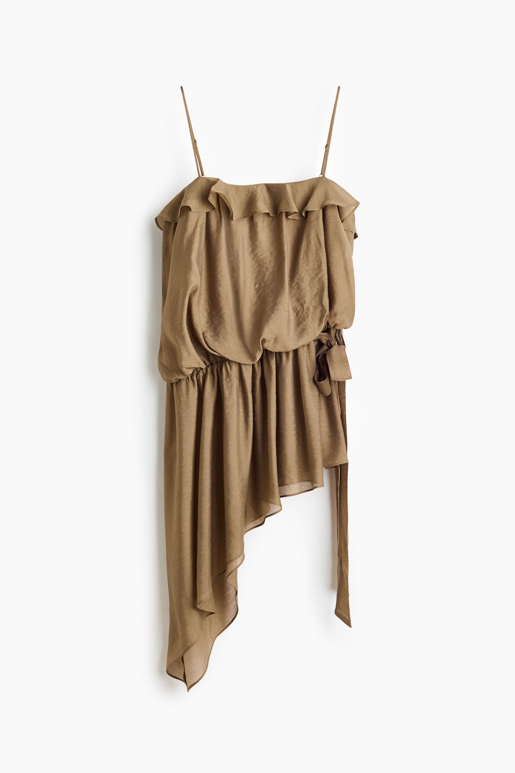 H & M - Asymmetrische jurk met volants - Kakigroen H & M - Asymmetrische jurk met volants - Kakigroen