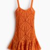H & M - Strappy jurk met gehaakte look - Oranje