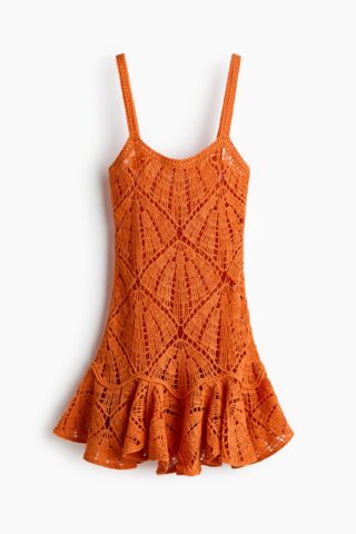 H & M - Strappy jurk met gehaakte look - Oranje
