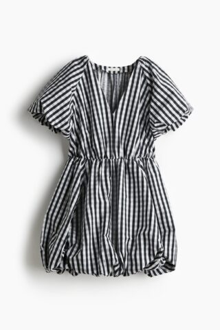 H & M - Bubble-hemjurk - Zwart/Gingham-Ruit