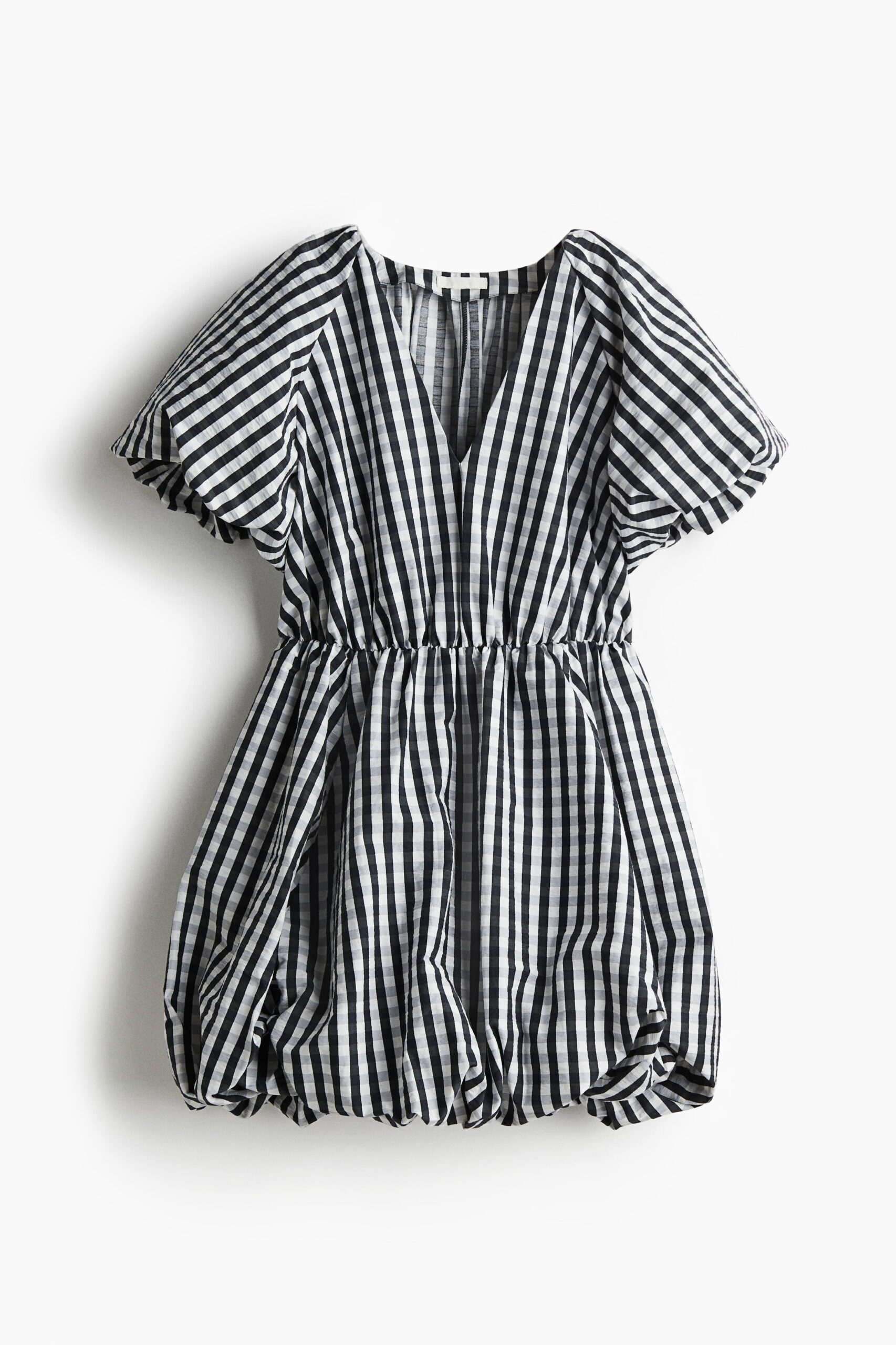H & M - Bubble-hemjurk - Zwart/Gingham-Ruit