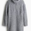 H & M - Ribgebreide ziptop-jurk - Grijs Gemêleerd