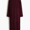 H & M - Ribgebreide jurk - Bordeauxrood