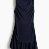 H & M - Jurk met volant - Marineblauw