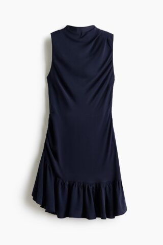 H & M - Jurk met volant - Marineblauw