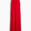 H & M - Tricot jurk met boothals - Helderrood