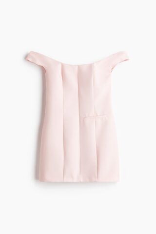 H & M - Off-the-shoulderjurk - Lichtroze