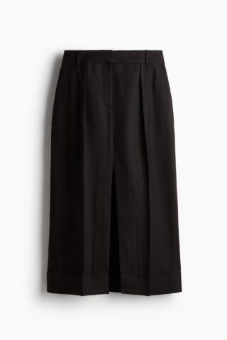 H & M - Rok van linnenmix - Donkerbruin