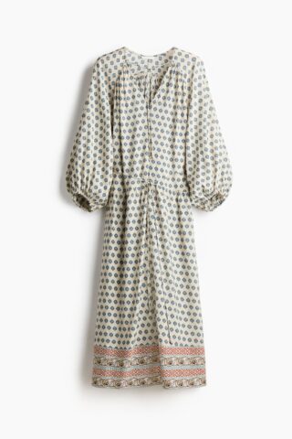 H & M - Oversized tuniekjurk - Lichtbeige/Dessin