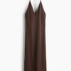 H & M - Halterjurk - Donkerbruin