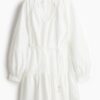H & M - Jurk van plumetiskatoen - Wit
