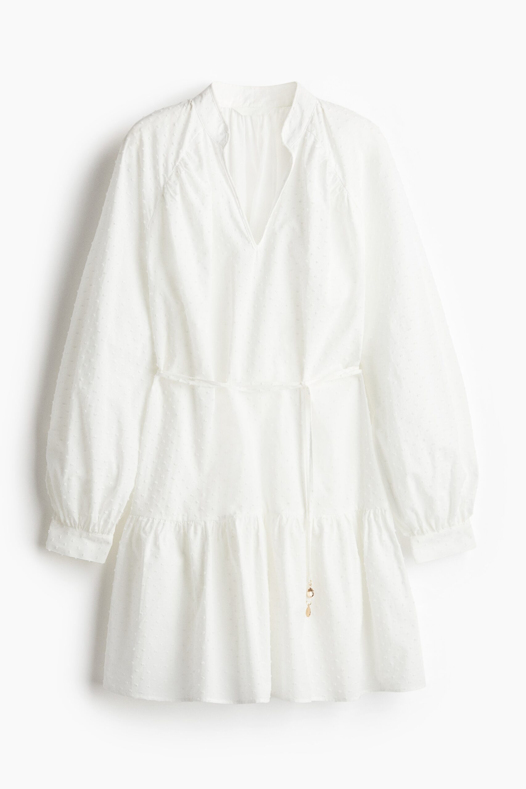 H & M - Jurk van plumetiskatoen - Wit H & M - Jurk van plumetiskatoen - Wit
