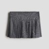 H & M - Twill plooirok - Donkergrijs/Geruit