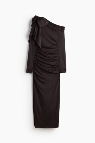 H & M - Bodyconjurk met strik - Donkerbruin