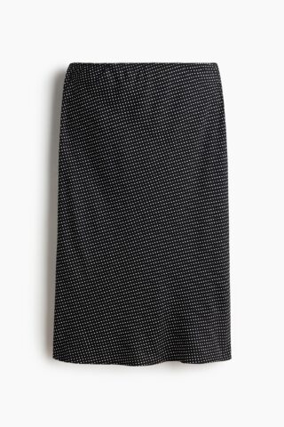 H & M - Slip-on rok van viscose - Zwart/Wit Stippen