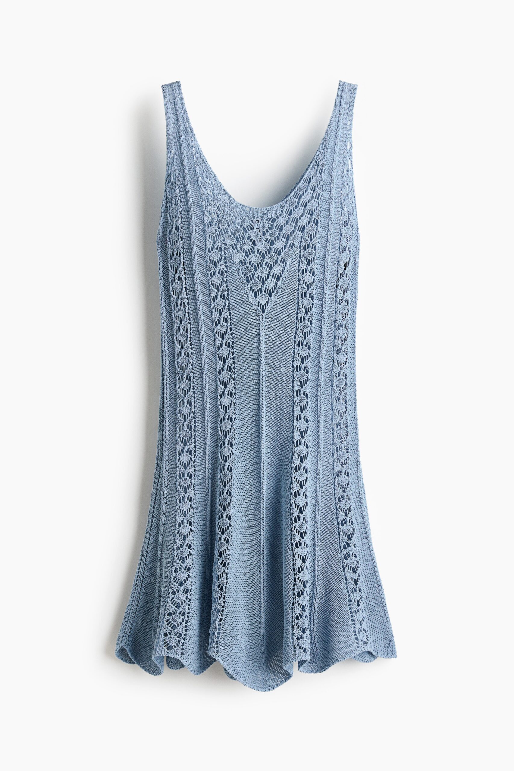 H & M - Jurk met gehaakte look - Dusty Lichtblauw