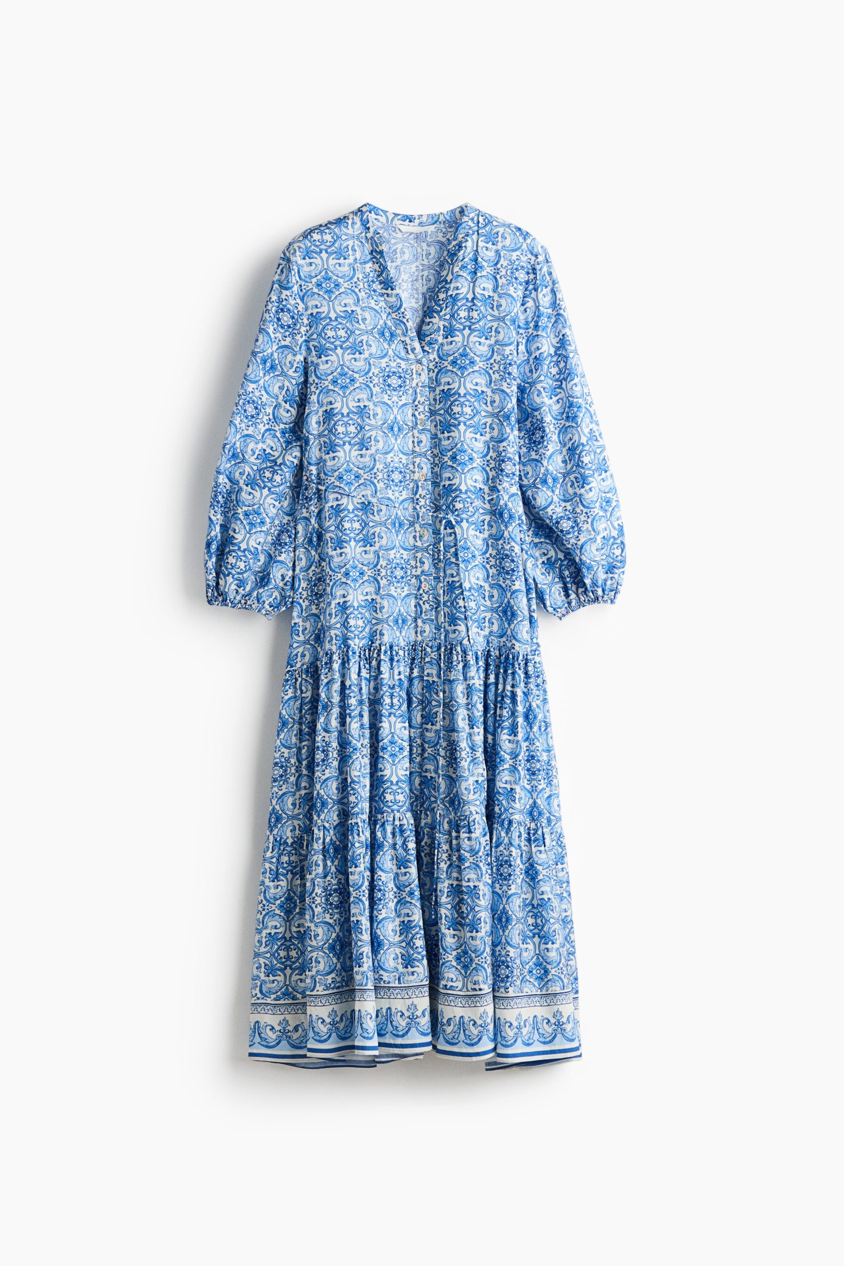 H & M - Volantjurk met print - Roomwit/Dessin