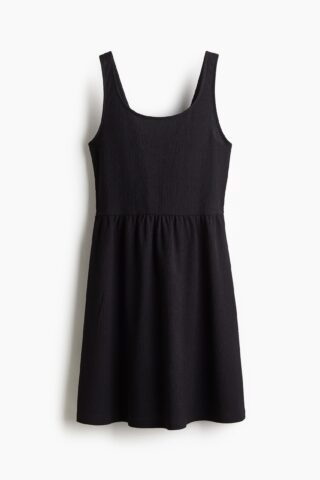 H & M - Jurk van crinkletricot - Zwart