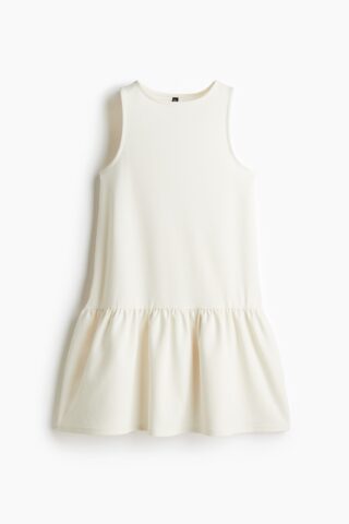 H & M - Mouwloze tricot jurk - Roomwit