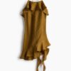H & M - Halterjurk met volants - Donker Kakigroen
