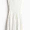 H & M - Geribde tubejurk - Wit