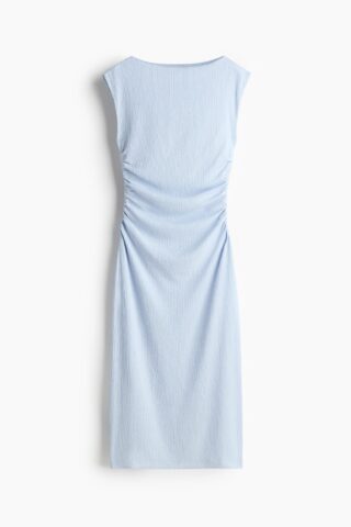 H & M - Crinklejurk met kapmouwen - Lichtblauw