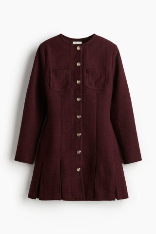 H & M - Bouclé jurk - Bordeauxrood