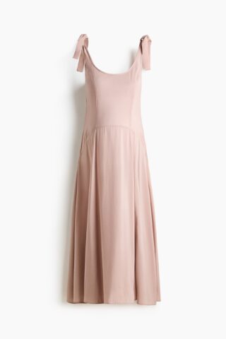 H & M - MAMA Voedingsjurk met strikbandjes - Dusty Lichtroze