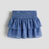 H & M - Strokenrok - Dusty Donkerblauw/Dessin
