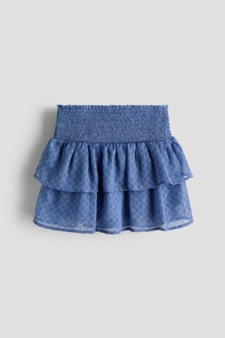H & M - Strokenrok - Dusty Donkerblauw/Dessin