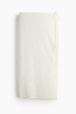 H & M - Kanten overslagrok - Lichtbeige