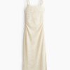 H & M - Midi-jurk van structuurtricot - Roomwit