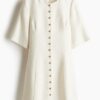 H & M - Bouclé jurk - Roomwit
