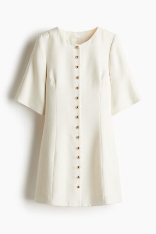 H & M - Bouclé jurk - Roomwit