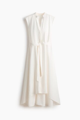 H & M - Overhemdjurk met strikceintuur - Roomwit