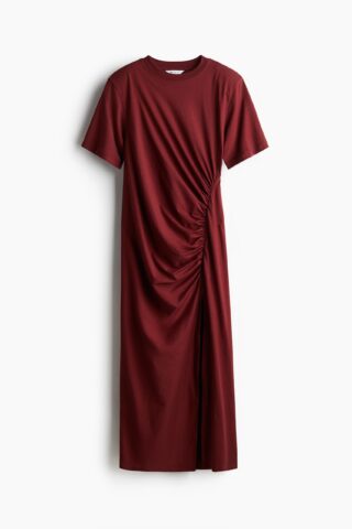 H & M - T-shirtjurk met schoudervullingen - Donkerrood