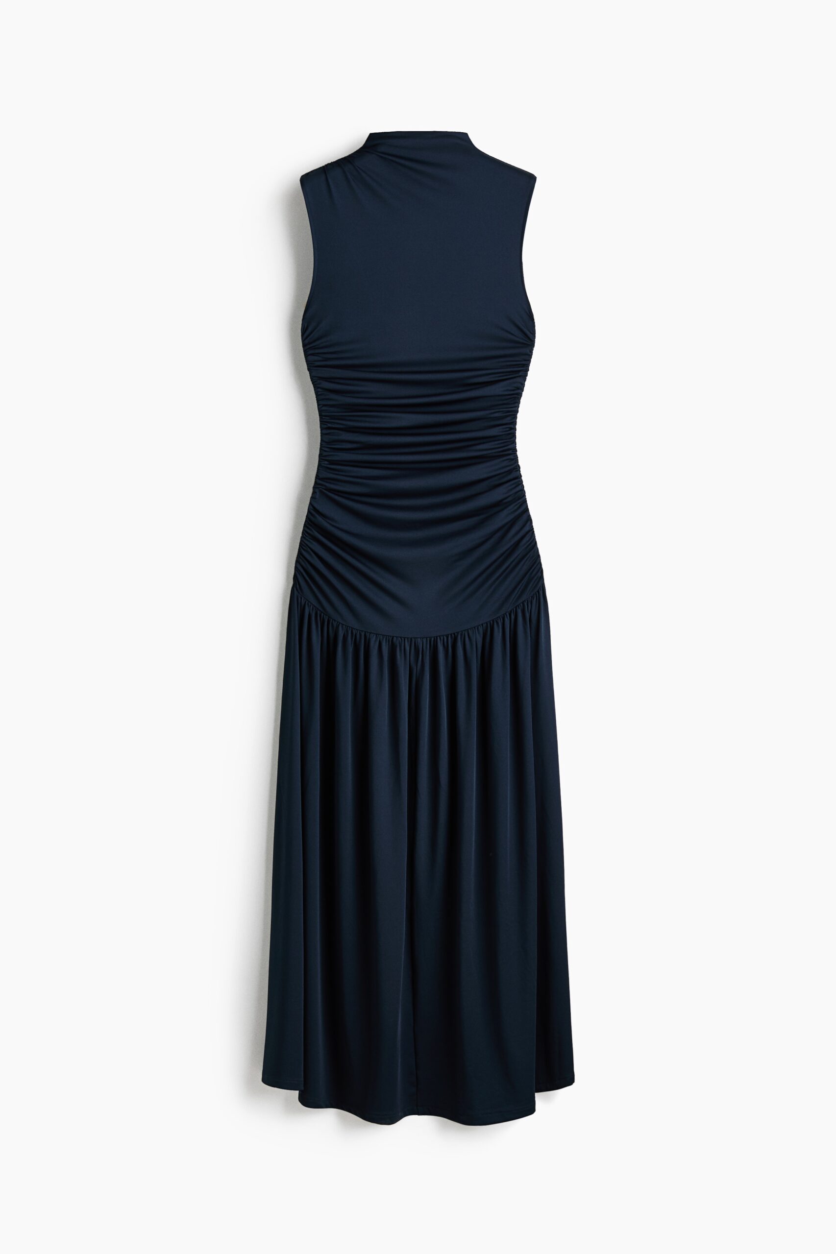 H & M - Gedrapeerde tricot jurk - Marineblauw