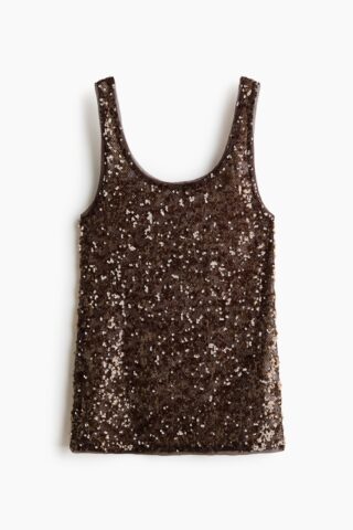 H & M - Strandjurk met pailletten - Donkerbruin