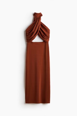H & M - Jurk met cutout - Gebrand Oranje