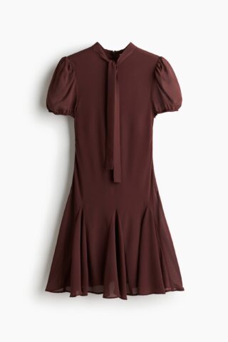 H & M - Jurk met strikbanden - Bordeauxrood