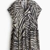 H & M - Tuniekjurk - Roomwit/Zebradessin