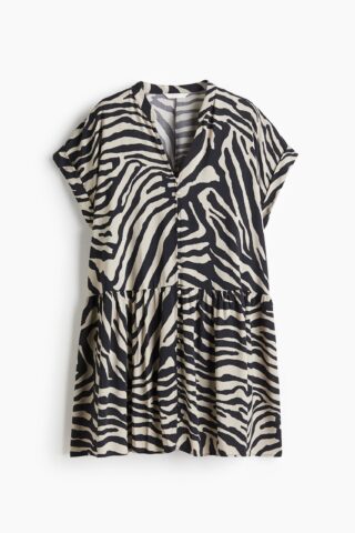 H & M - Tuniekjurk - Roomwit/Zebradessin