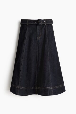 H & M - Denim A-linerok - Donker Denimblauw